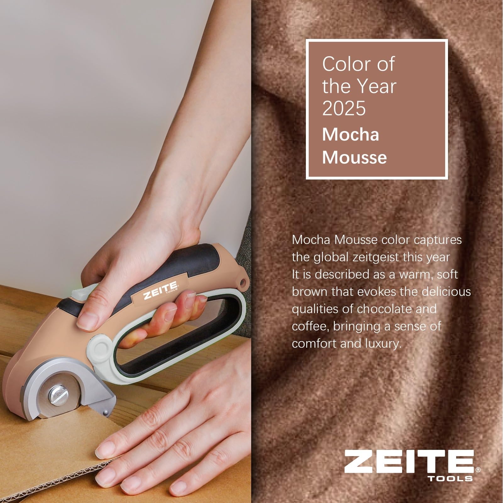 Zeite 4V scissors with HSS blades for long-lasting cardboard and fabric cuts.