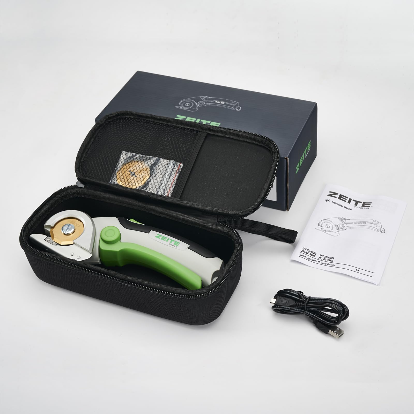 Zeite safety features include lock switch and blade guard