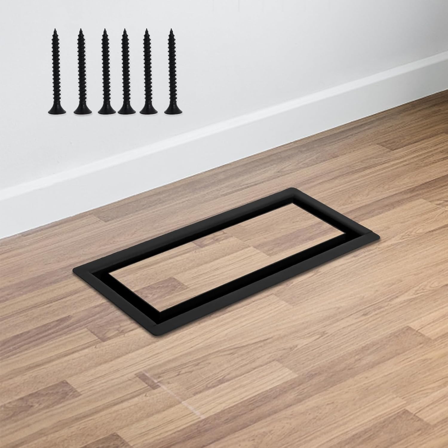 Zejoot 3-pack adjustable flush mount floor register with matte black finish for modern interiors