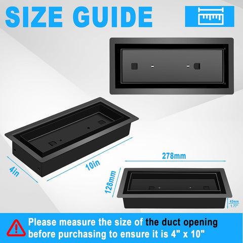 Zejoot vent cover fits 4x10 floor openings for improved airflow