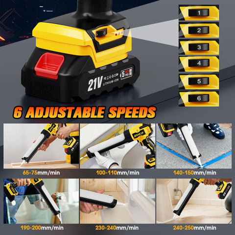 Zekkip caulking gun built-in LED light guides precise application in dim spaces.