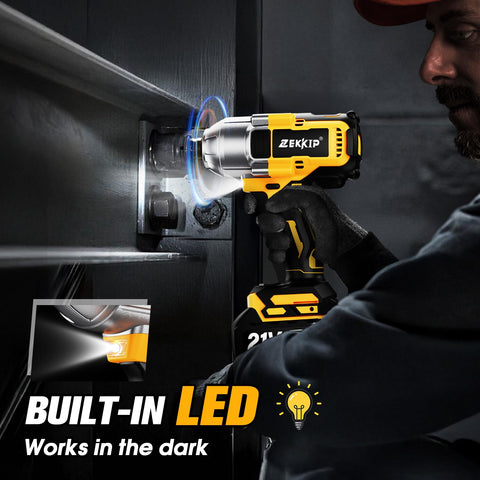 Extension rod accessory for extra reach on hard-to-access bolts.