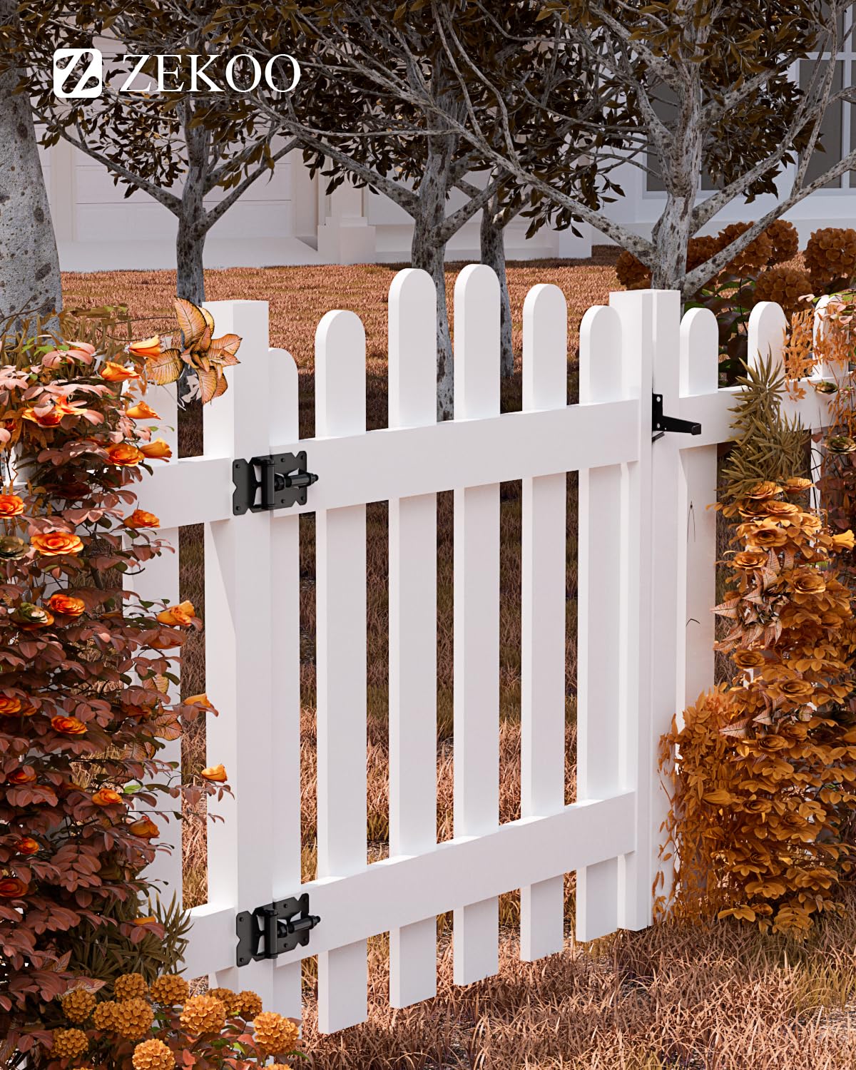ZEKOO heavy-duty hinges provide strong support for high-traffic gates.