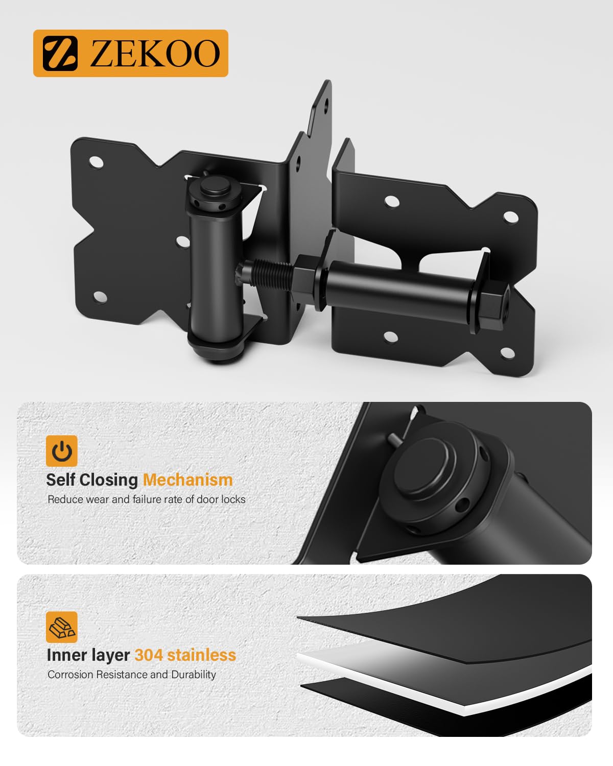 ZEKOO outdoor hardware for wood fences enables sturdy installation.