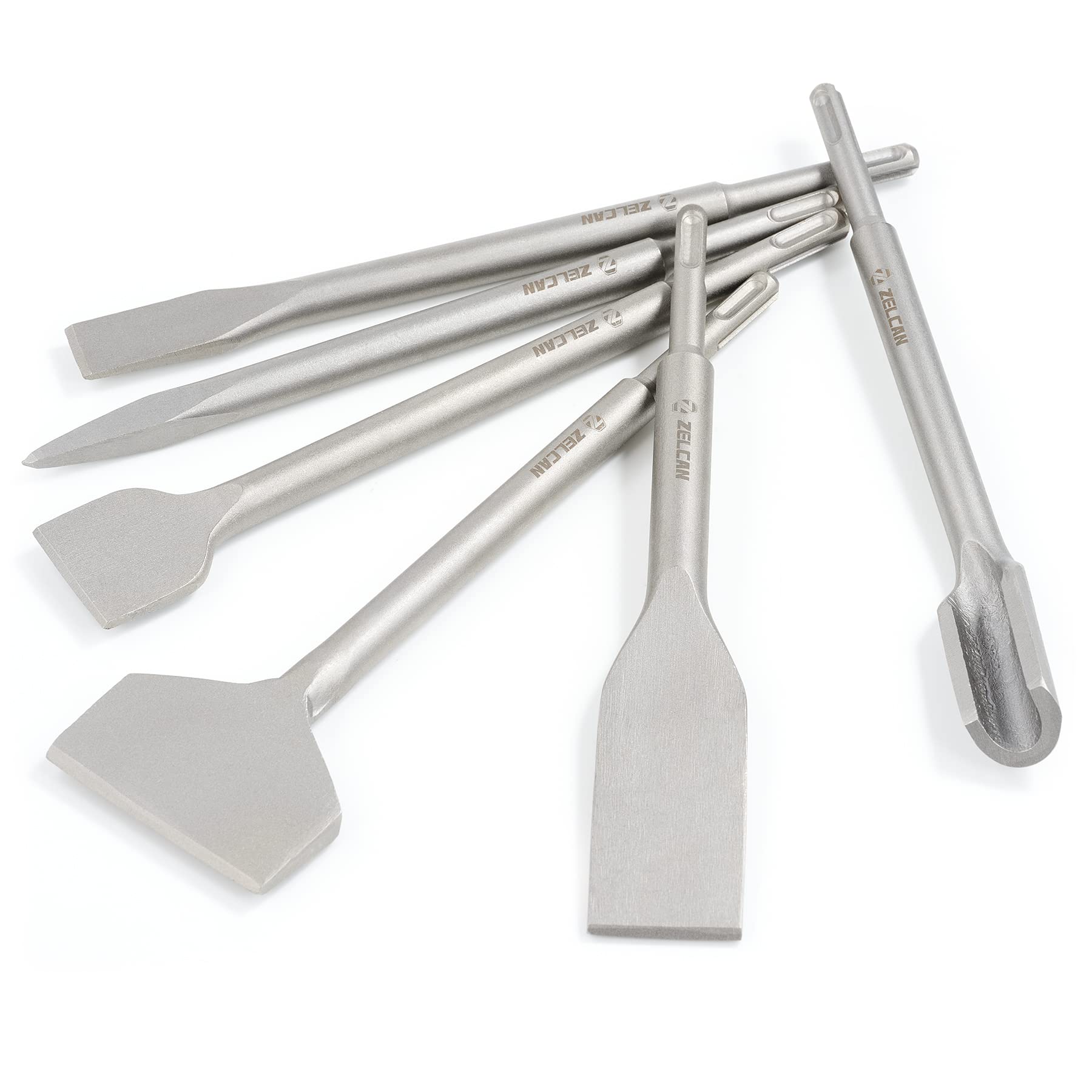 ZELCAN chisel set with SDS shanks; tile chisel delivers precise ceramic removal