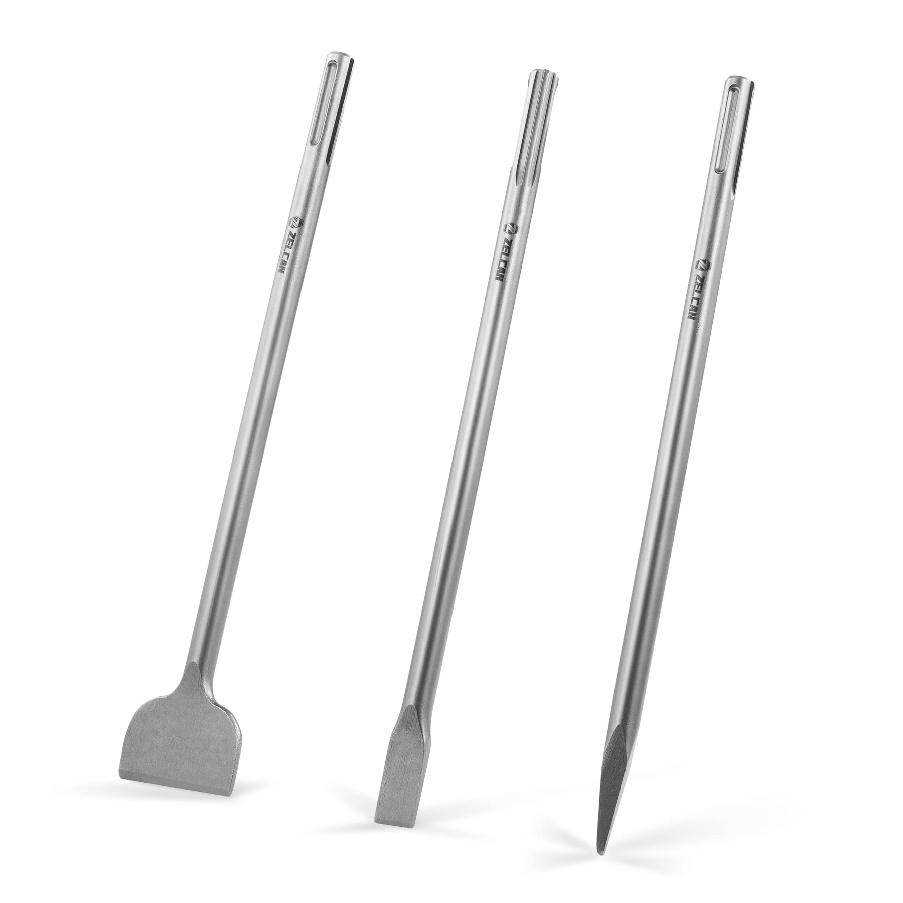 ZELCAN flat chisel 18in in use for tile and concrete tasks.