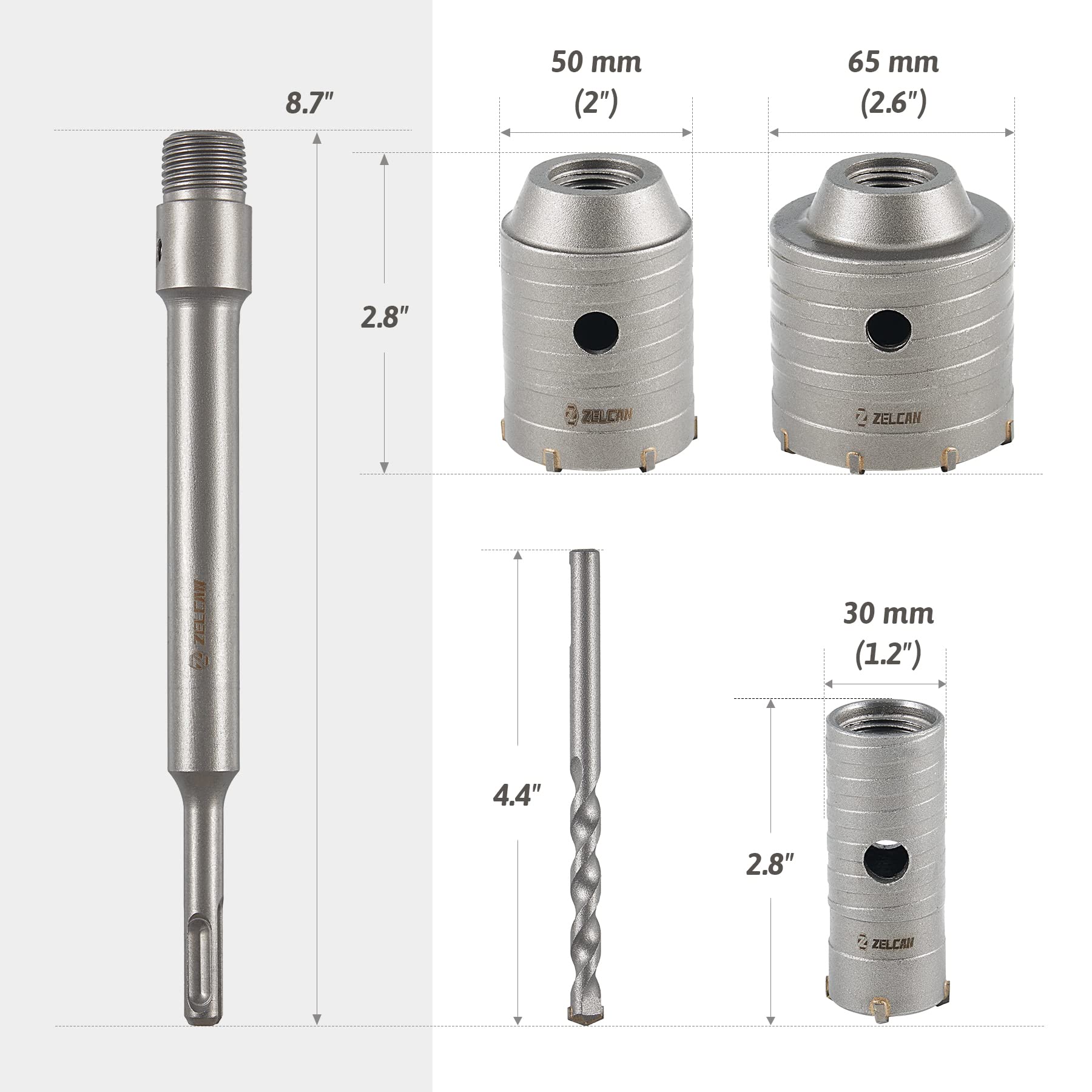 ZELCAN hole saw kit 65mm enables quick, smooth doorway openings.