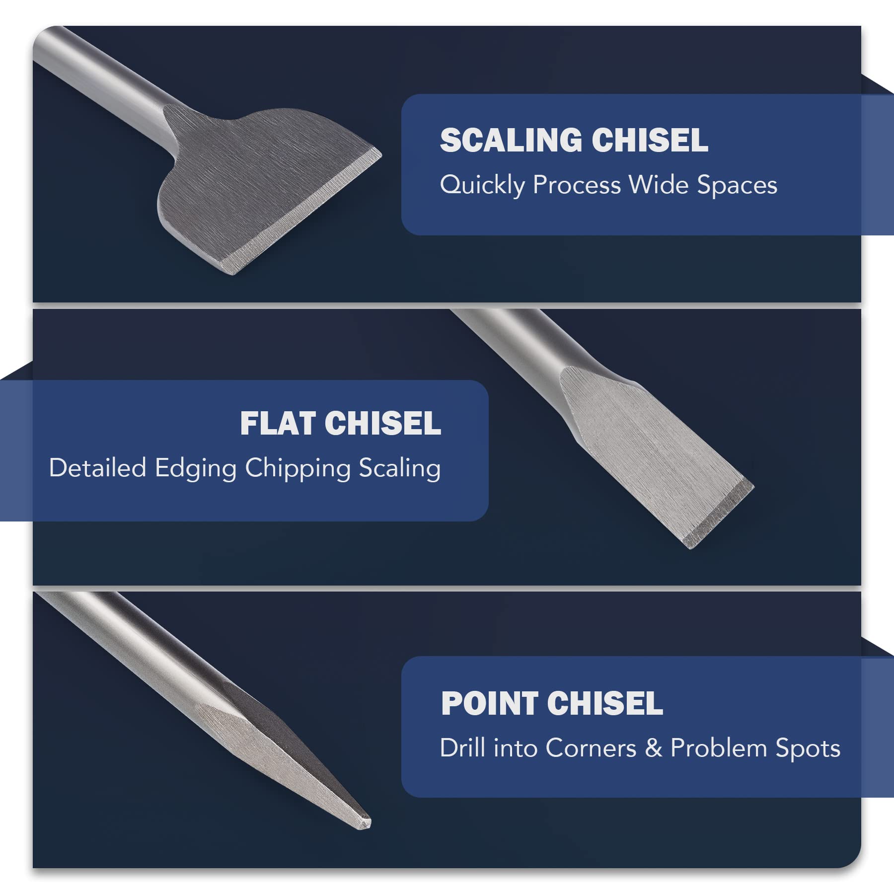 ZELCAN nonslip grip handle for firm control during heavy demolition.