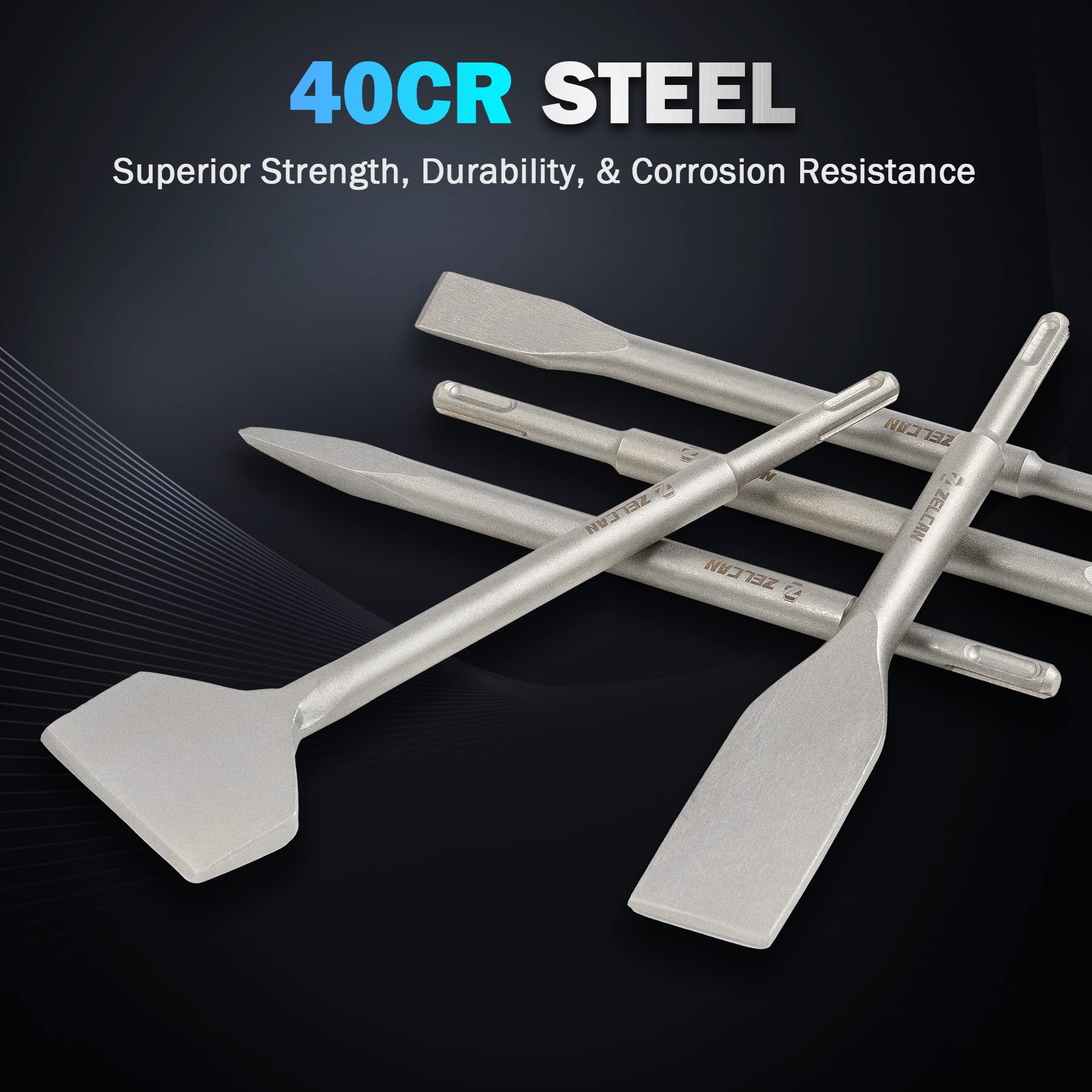 ZELCAN point chisel offering a sharp point for scaling and edges