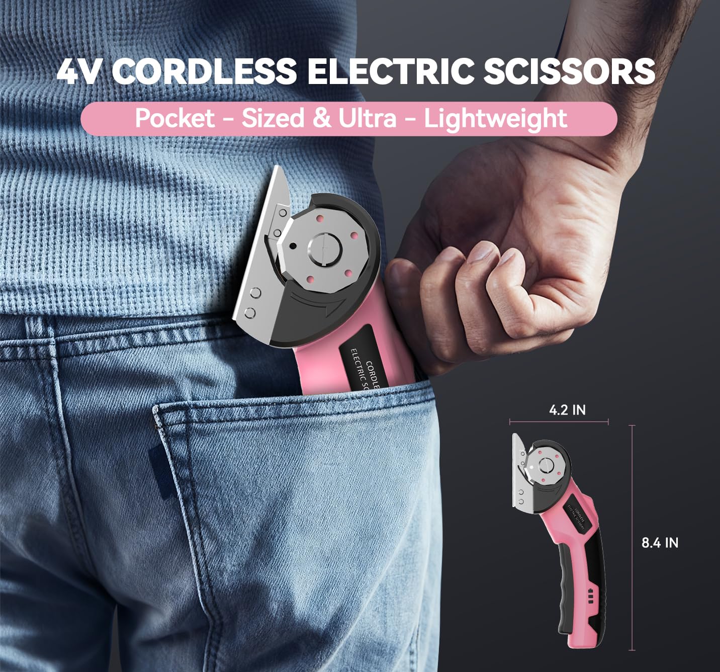 Zeleki ultra-light ergonomic grip reduces fatigue during fabric and carpet work.