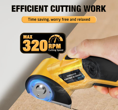 Zeleki cordless electric scissors with two extra blades for longer projects
