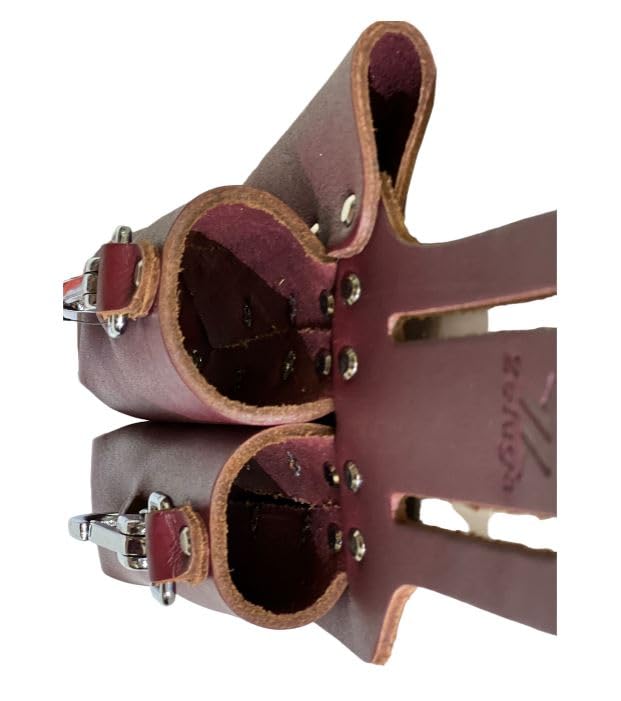 Ambidextrous wear Zeluga saddle leather tool holder for either side use.