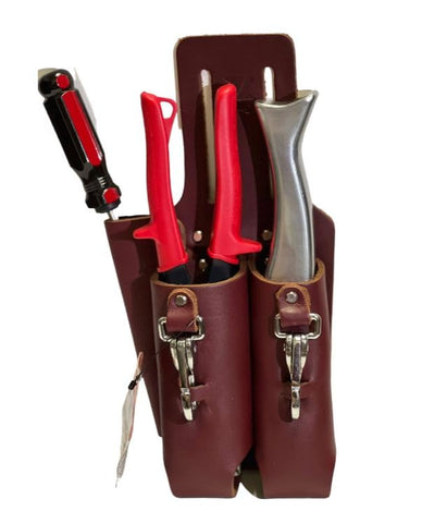 Zeluga saddle leather belt slots support stable attachment and weight distribution.