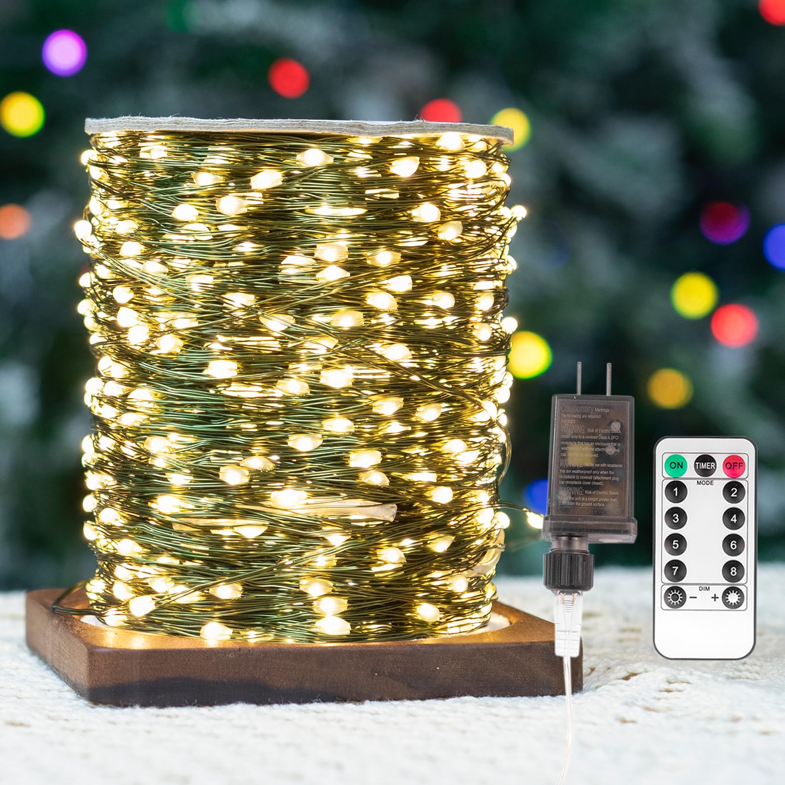 ZELUXDOT fairy lights 100ft 300 LEDs illuminate outdoor spaces with vibrant, energy-efficient glow