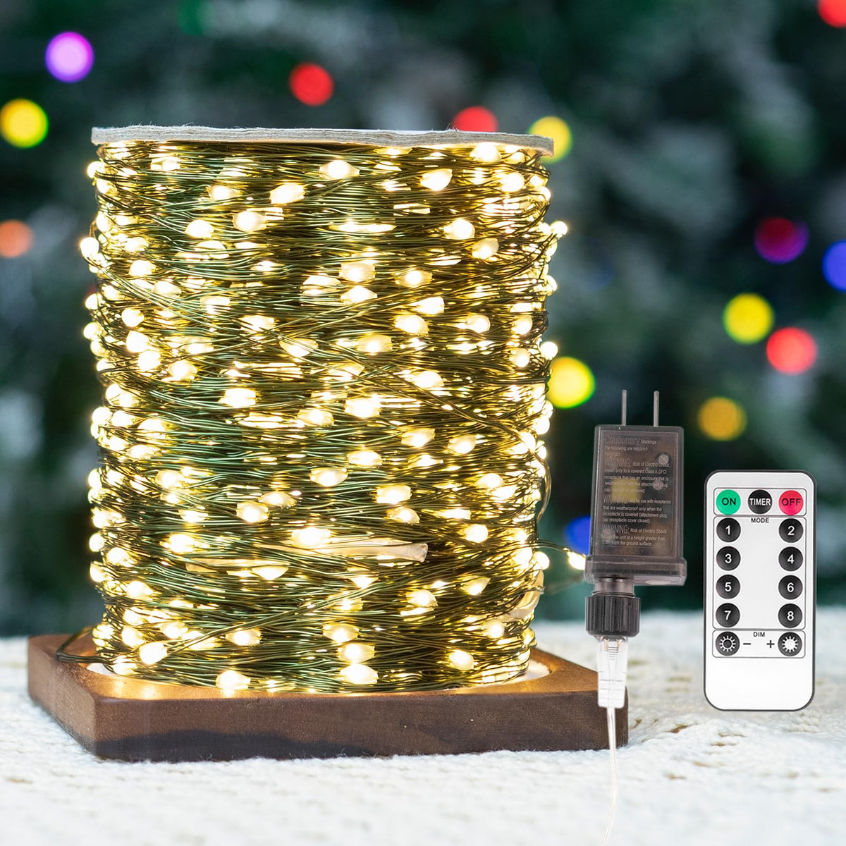ZELUXDOT fairy lights 100ft 300 LEDs illuminate outdoor spaces with vibrant, energy-efficient glow