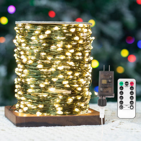 ZELUXDOT fairy lights 100ft 300 LEDs illuminate outdoor spaces with vibrant, energy-efficient glow