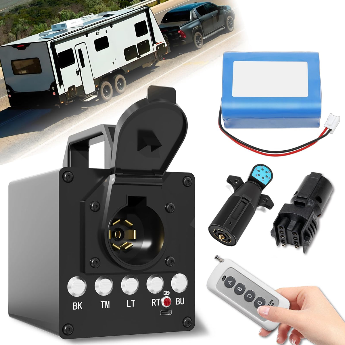 Zelvoro trailer tester with wireless remote for quick on-site light checks.