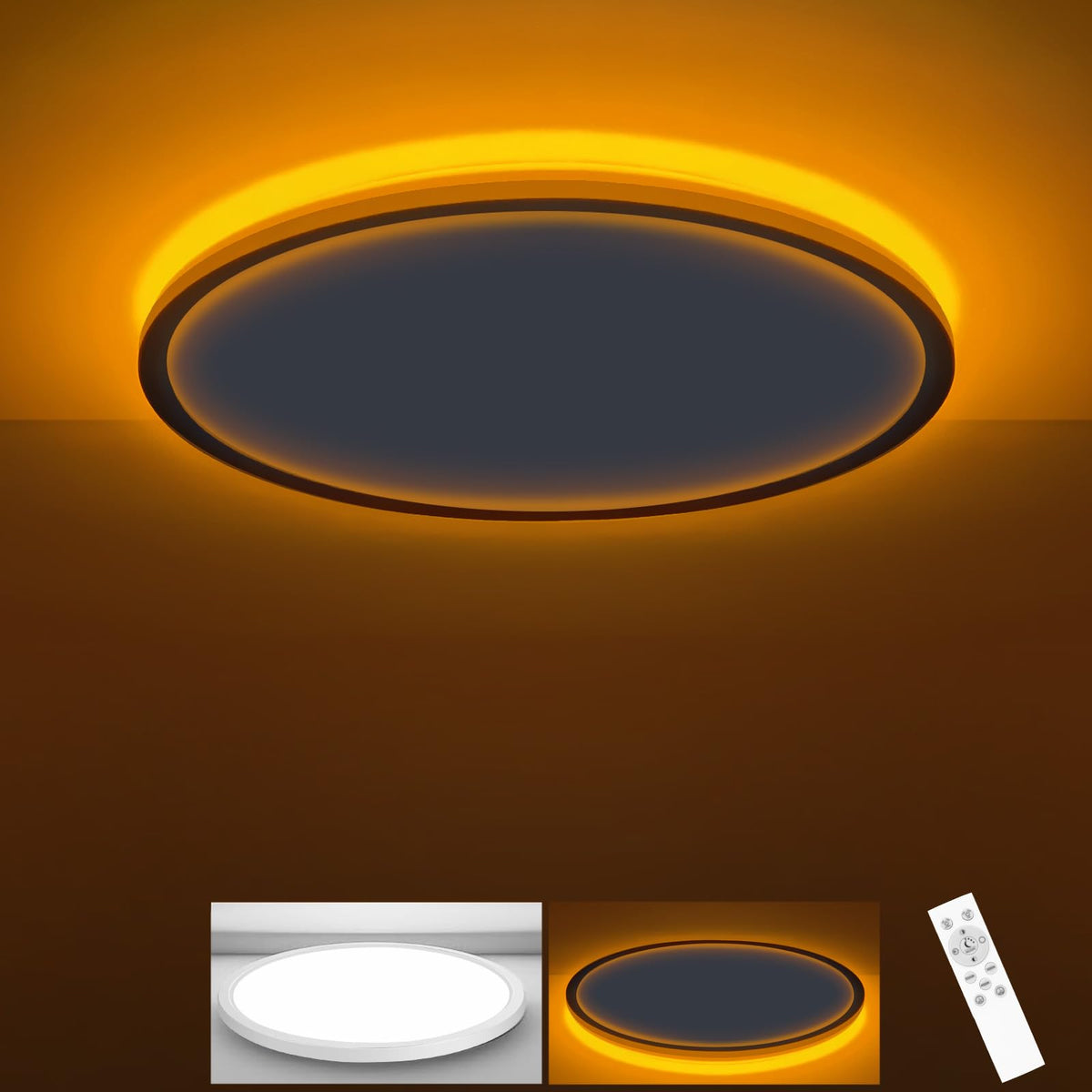 Zemty 12-inch LED ceiling light with flush mount for bright living spaces