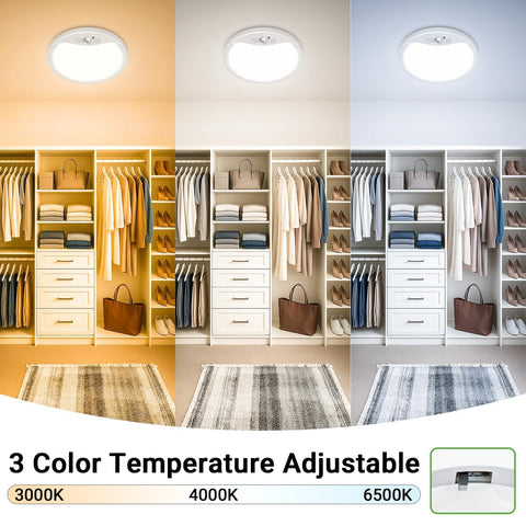 zemty 4Pack 9inch motion sensor ceiling light 3000K warm white for cozy ambiance.