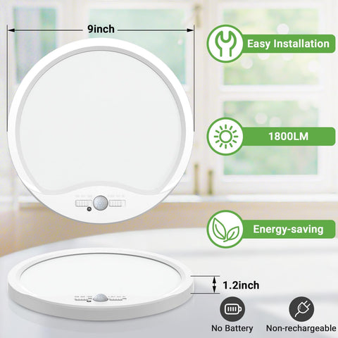 zemty 4Pack 9inch motion sensor ceiling light 4000K natural white for clear task lighting.