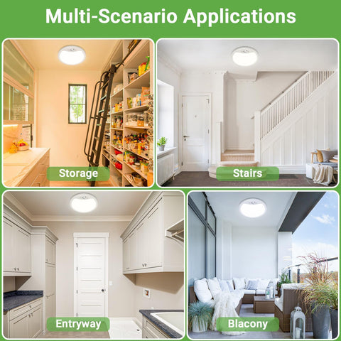 zemty 4Pack 9inch motion sensor ceiling light flush mounted installation with slim profile.