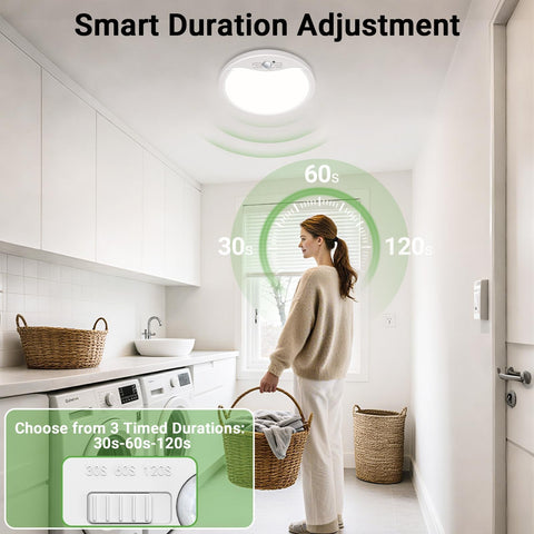 zemty 4Pack 9inch motion sensor ceiling light in night mode activating in darkness for stairs.