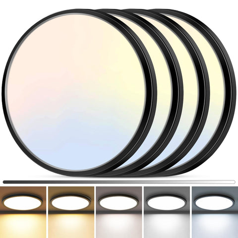 Zemty 4Pack LED flush mount ceiling light with a 12-inch diameter for modern brightness