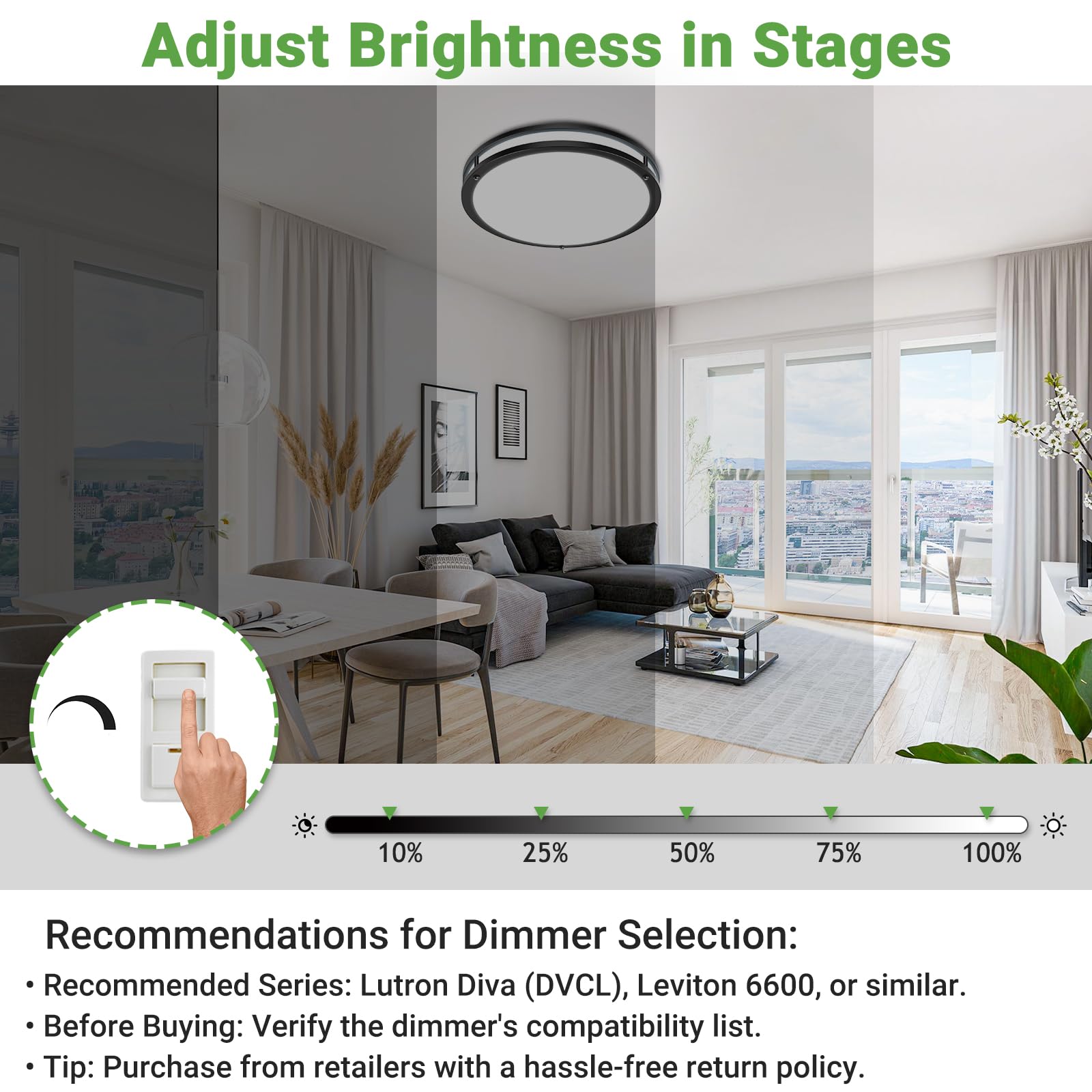 Zemty light with 5-color temperature switch for flexible mood lighting