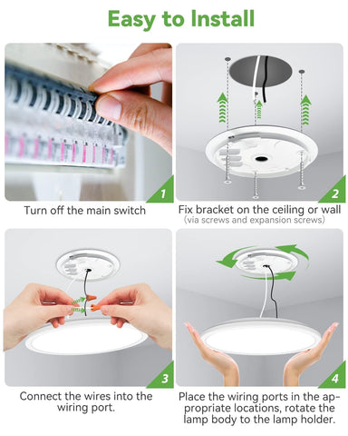 Zemty 6-pack LED flush-mount ceiling light 12in neutral 4000K for versatile living areas