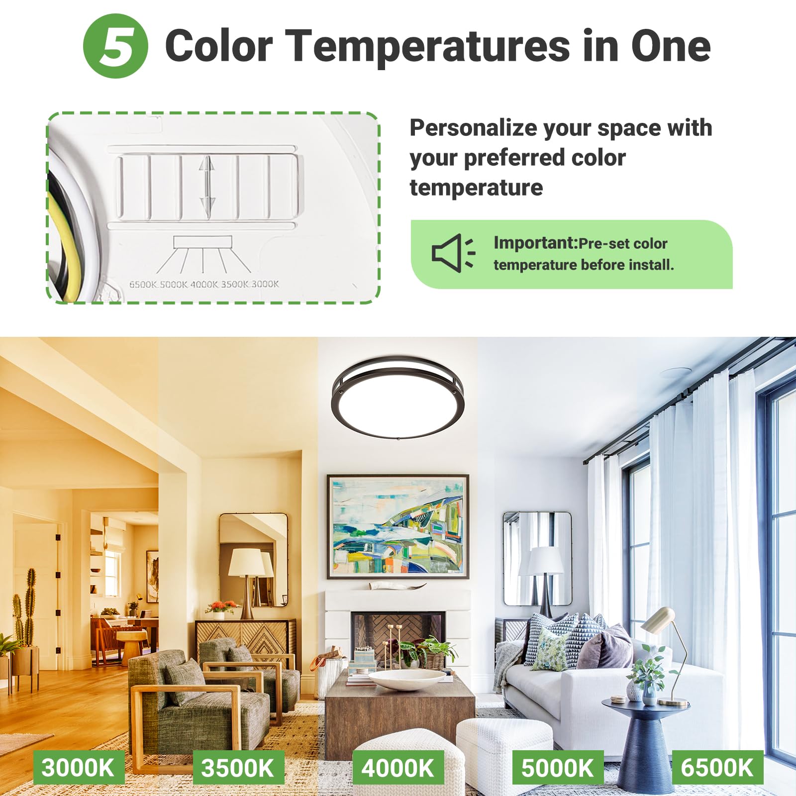 Zemty damp-rated close-to-ceiling light in a bathroom or laundry space