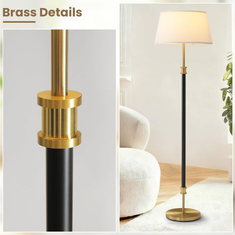 ZenGlimmer floor lamp brass-base provides stability on carpets and hardwood.