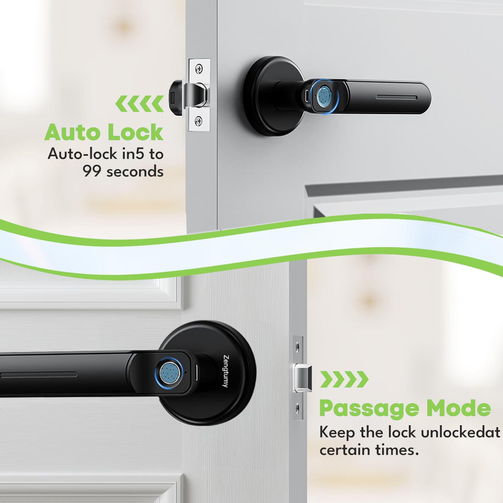 Zengtumy lock with mechanical keys as fallback option