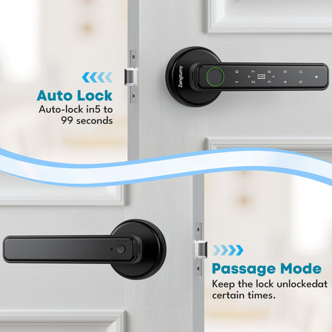 Tool-free installation on a standard door, no drilling required.