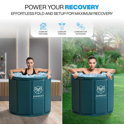 Zennest tub folded for storage fits small spaces and travel.
