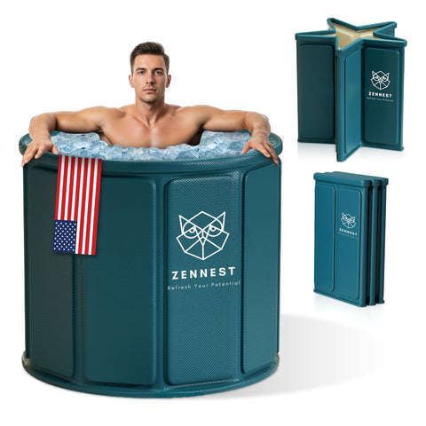 Zennest foldable bathtub in unfolded setup for easy at-home use and quick relaxation.