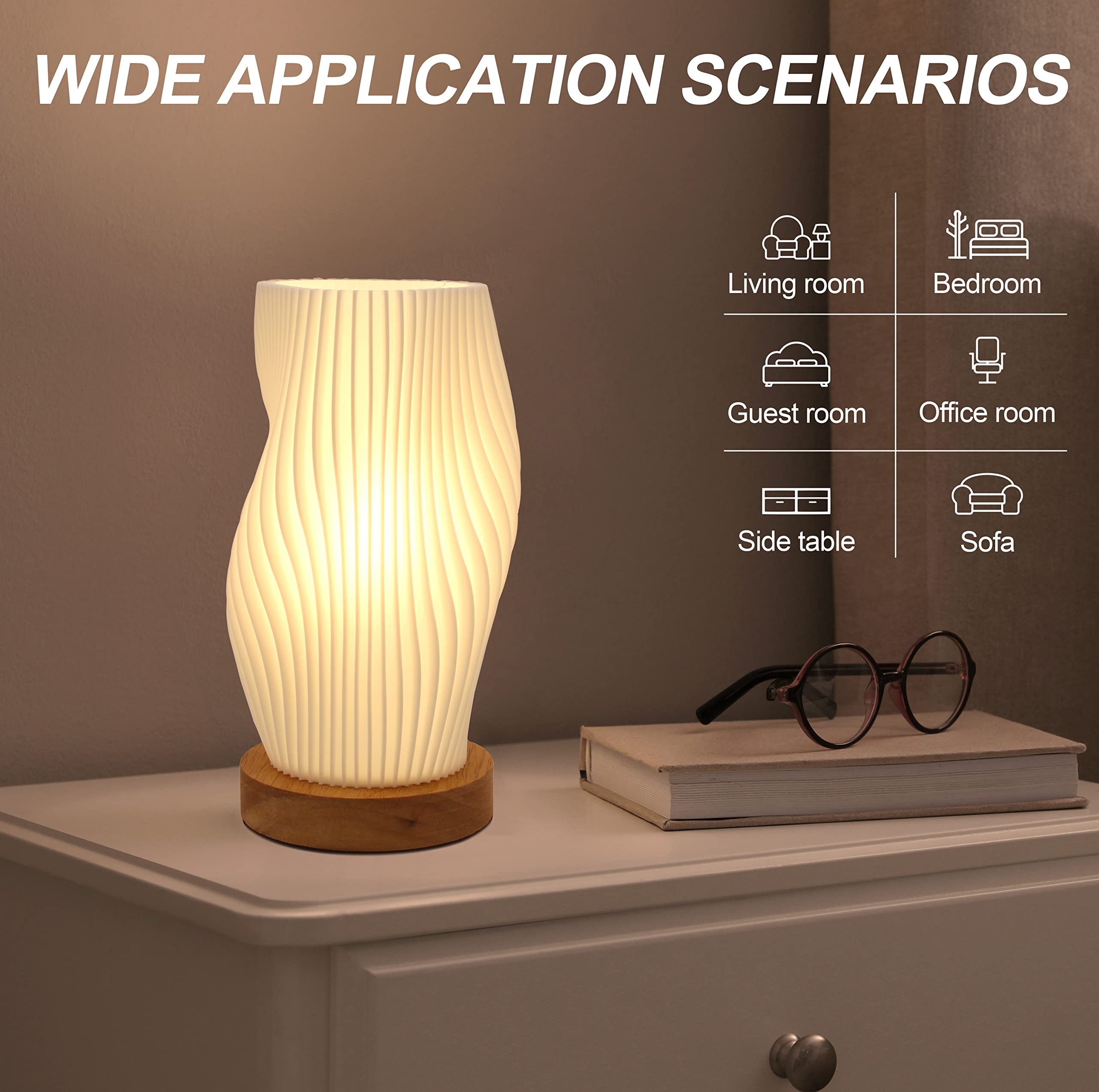 Zenply 8.5-inch bedside lamp emits a soft cozy glow for night reads