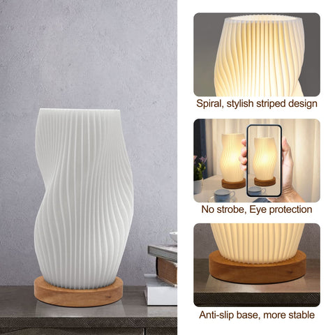 Zenply non-slip wood base keeps the lamp stable on nightstands.