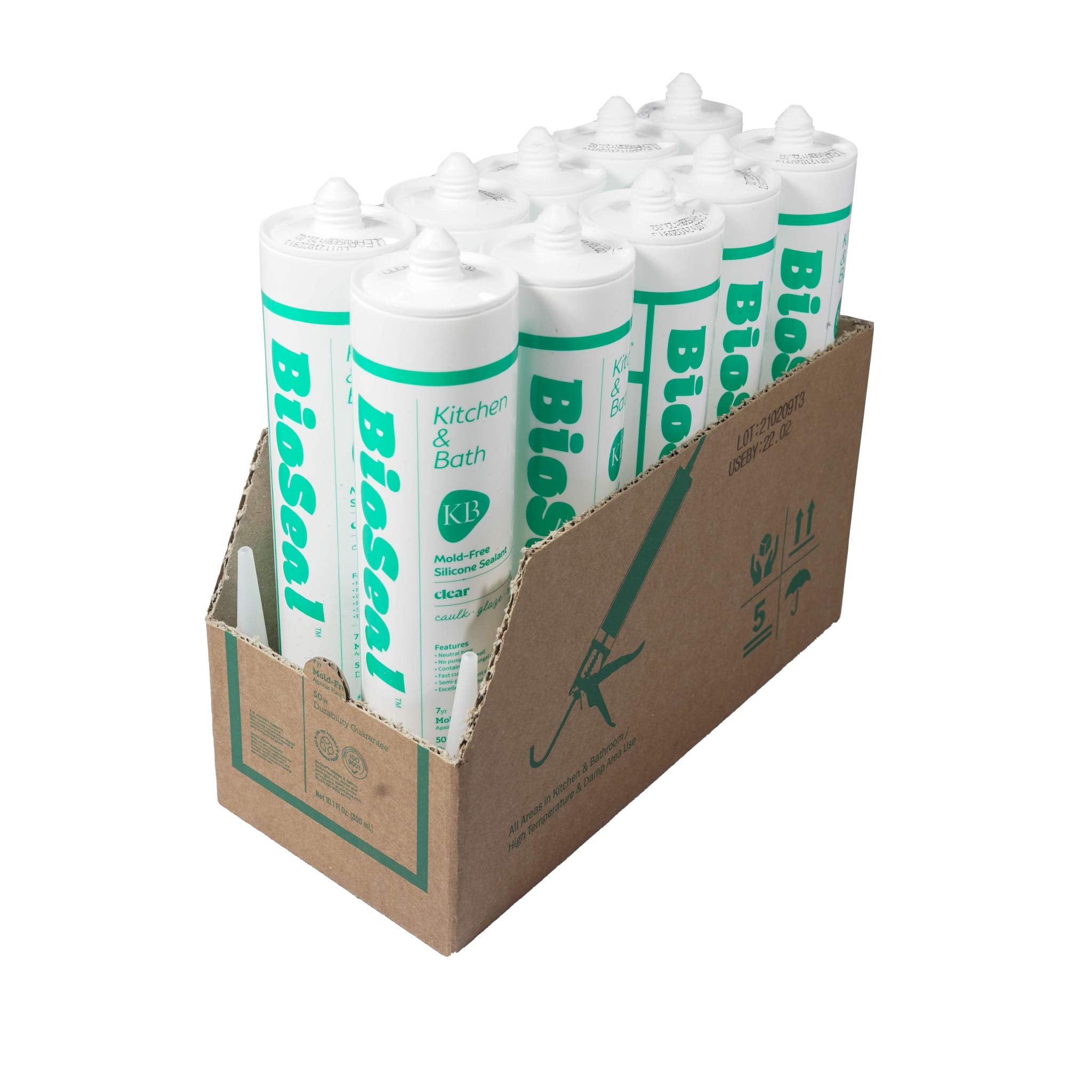 ZERED Clear BioSeal 10oz cartridge for easy, clean caulking projects.