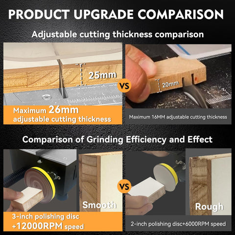 Zericuf Mini Table Saw smart dust compartment keeps the workspace clean.