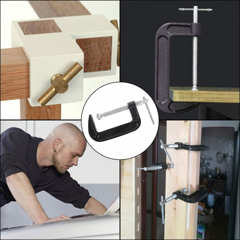 Zeromall 4-Inch C-Clamp set features cast iron body for lasting strength