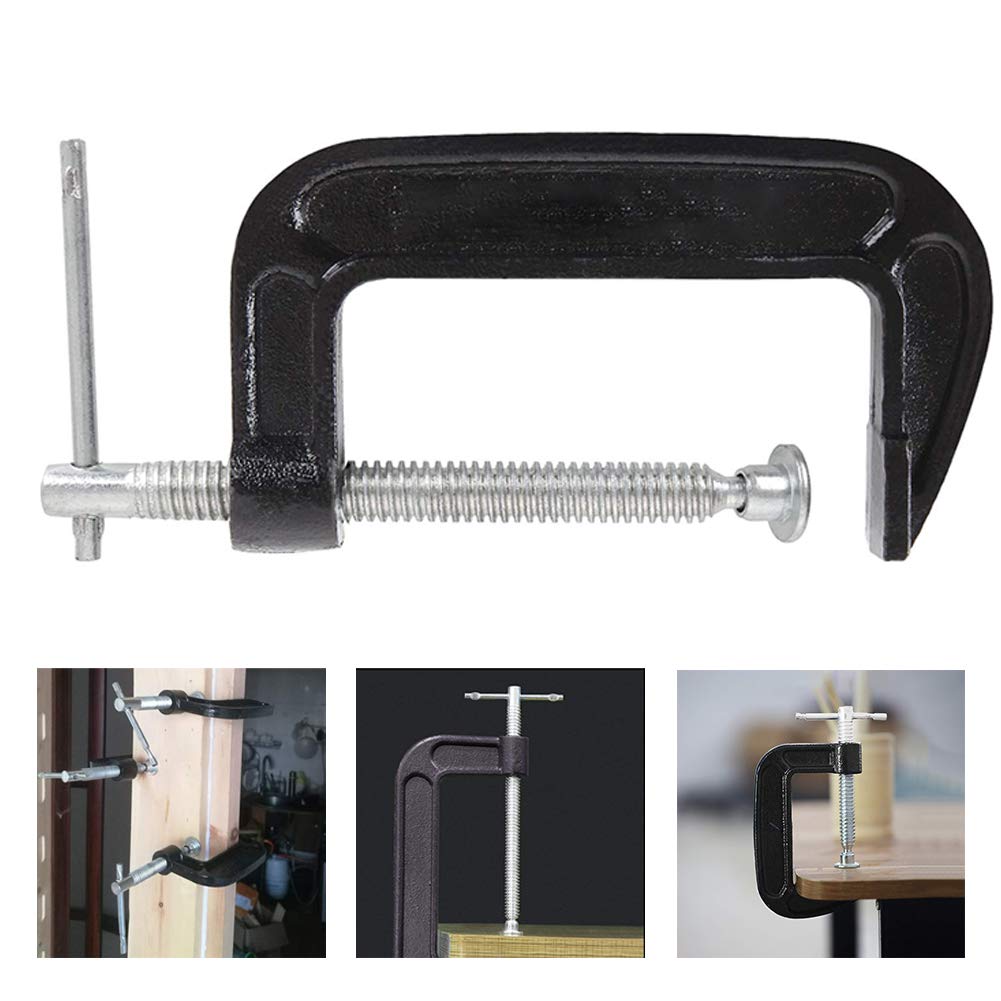 Zeromall 4-Inch C-Clamp set with floating swivel jaw fits uneven surfaces