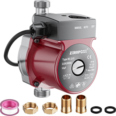 ZeroPone hot water recirculating pump with stainless steel head for durable daily use