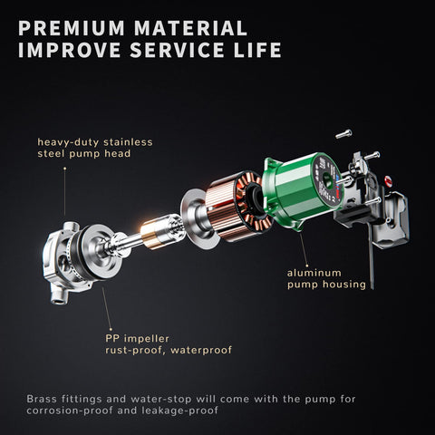 ZeroPone housing and impeller view highlights compact design for efficient water circulation in compact spaces.