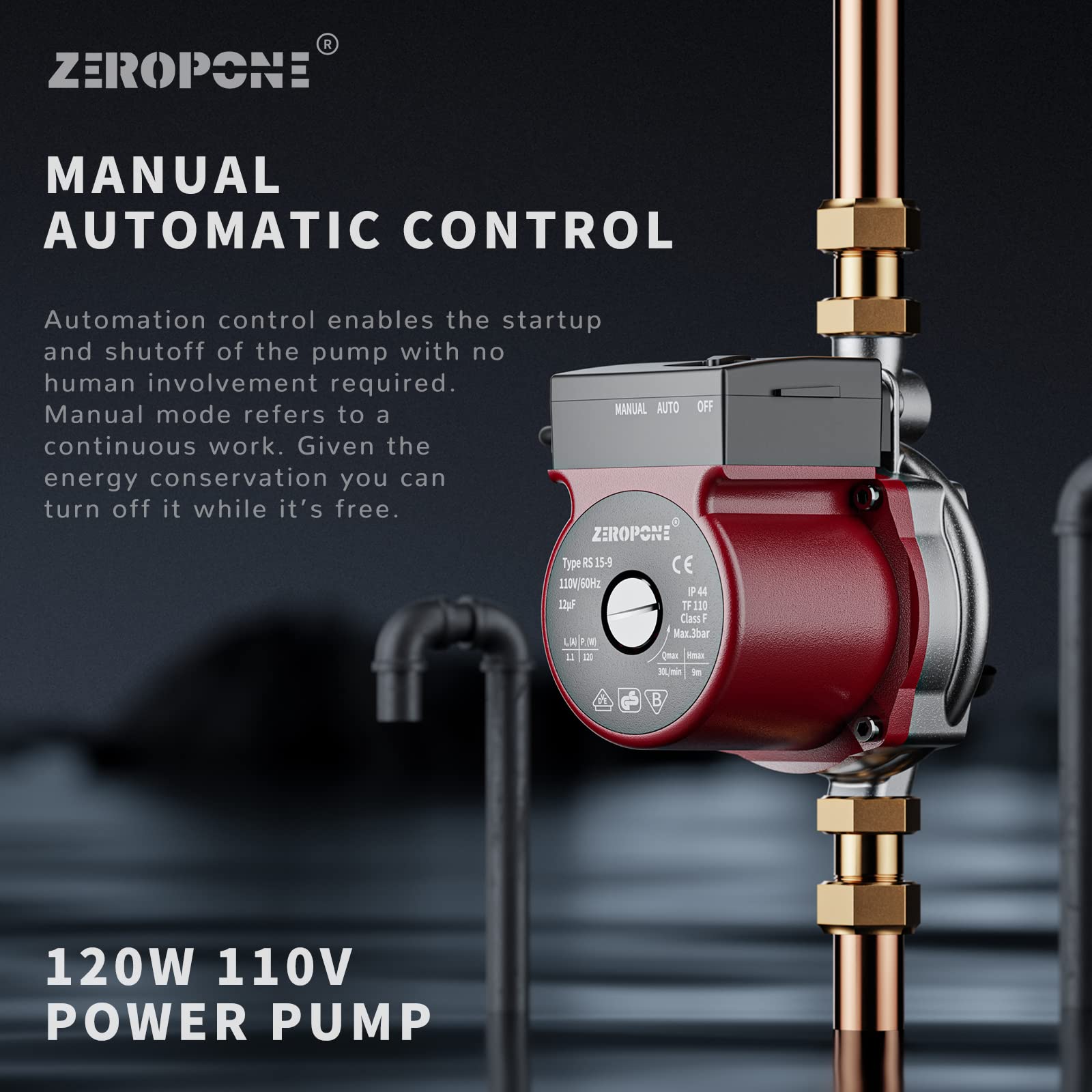 ZeroPone pump operates quietly at 25 dB for unobtrusive performance