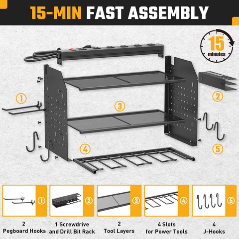 ZESEN adjustable layers offer flexible storage for tools of different heights