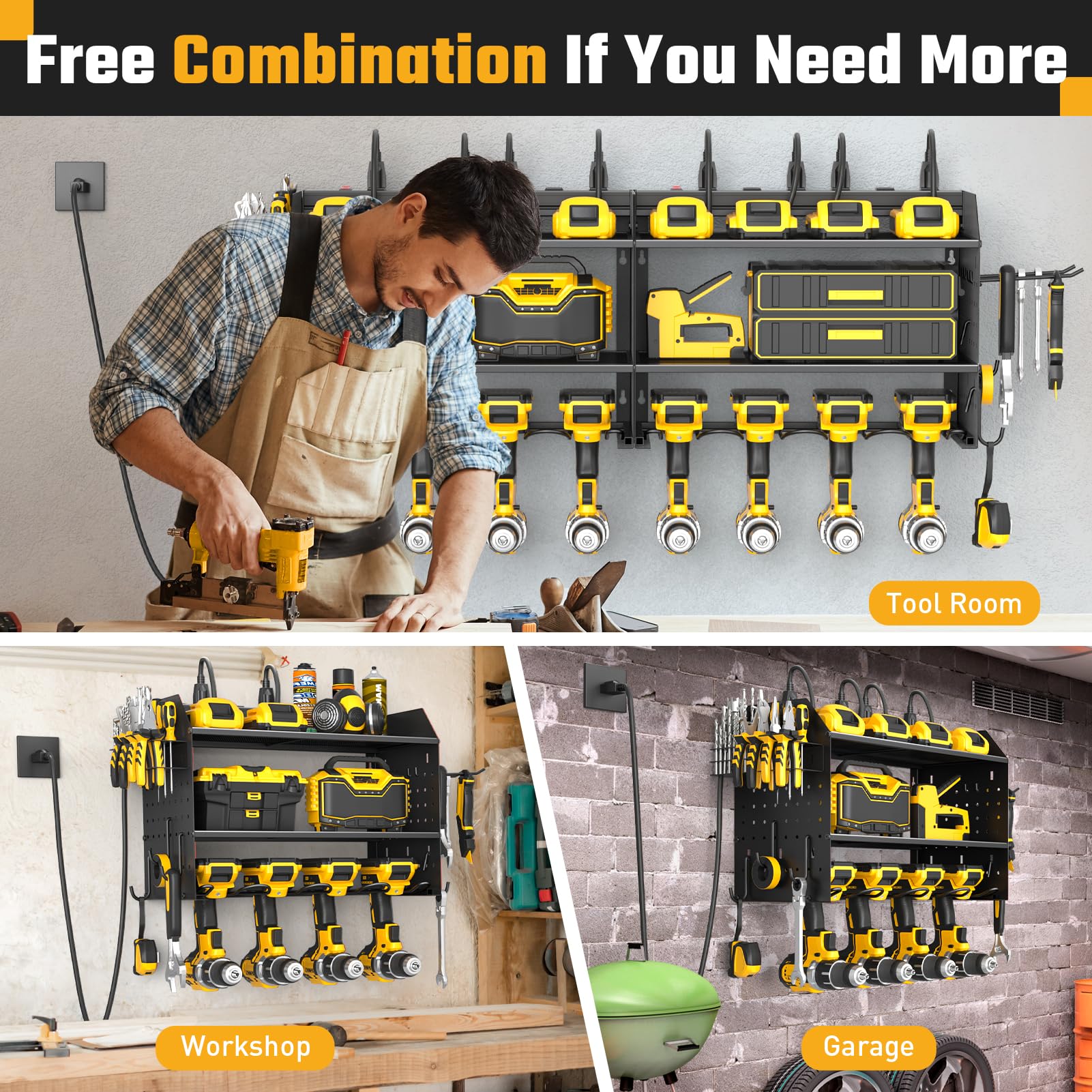 ZESEN workshop setup on wall keeps garage tasks organized and accessible