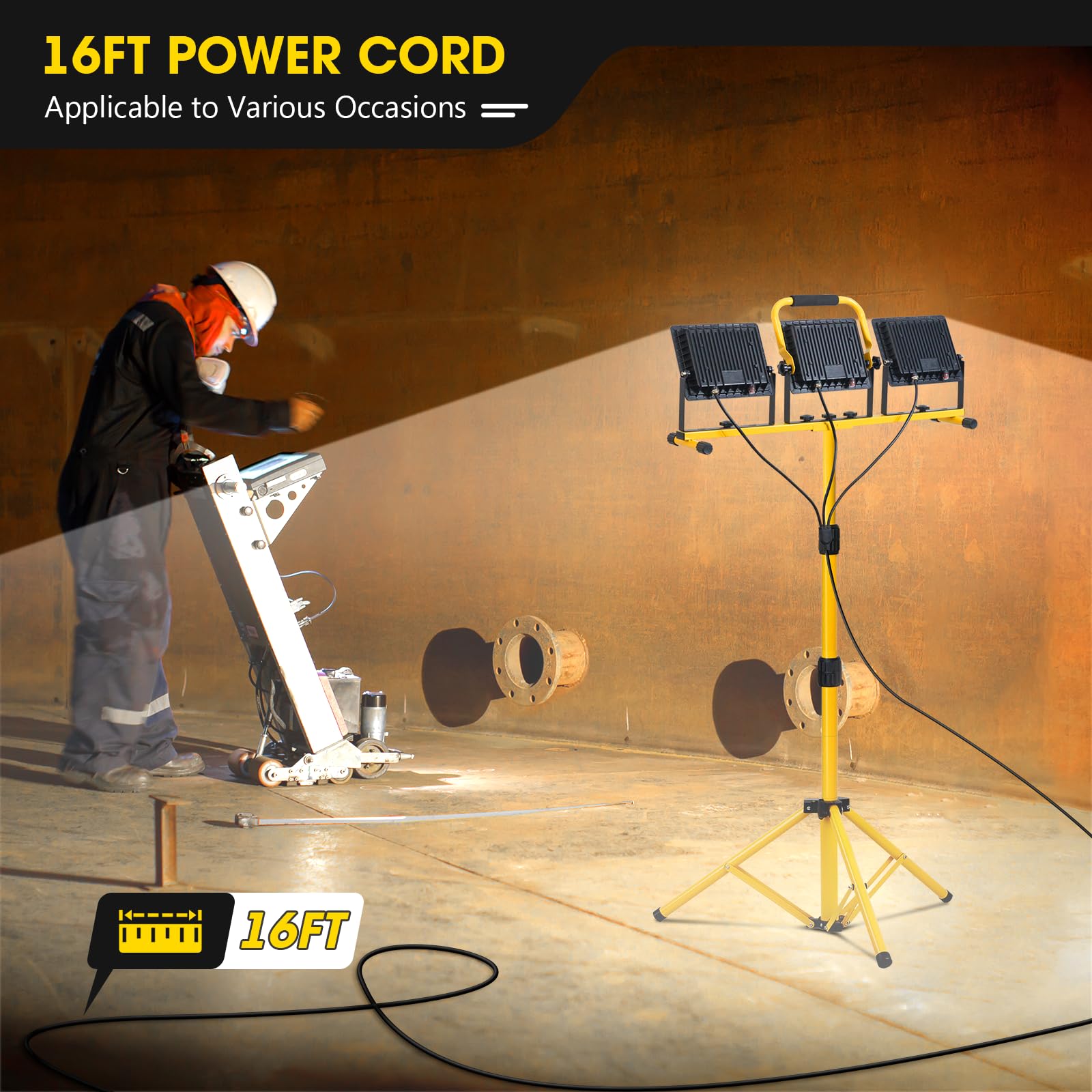 Zetunlo construction site lighting suited for indoor and outdoor use.
