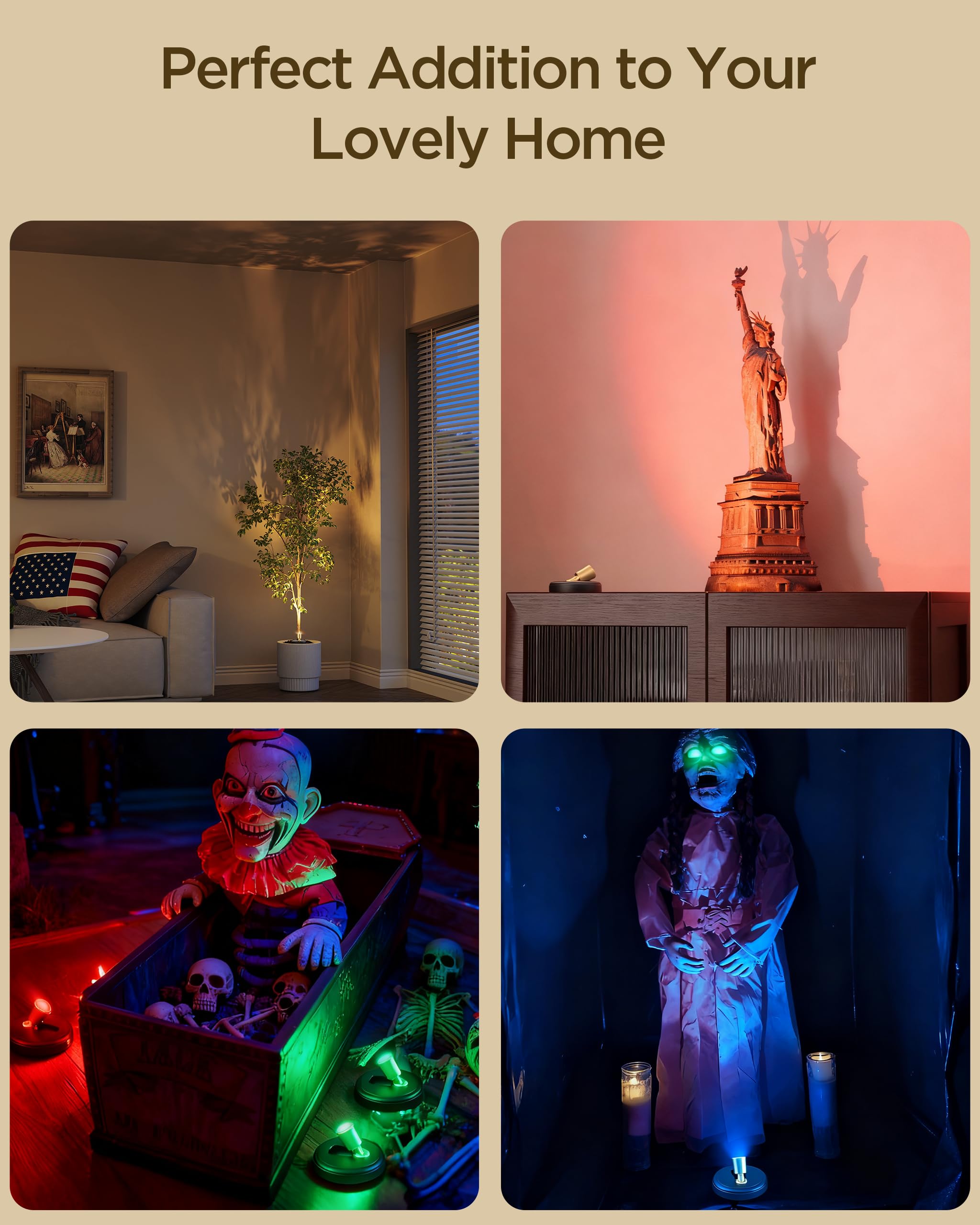 Zetunlo color-changing RGB spotlight creating ambient mood lighting
