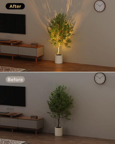 Zetunlo spotlights highlight houseplants with warm illumination