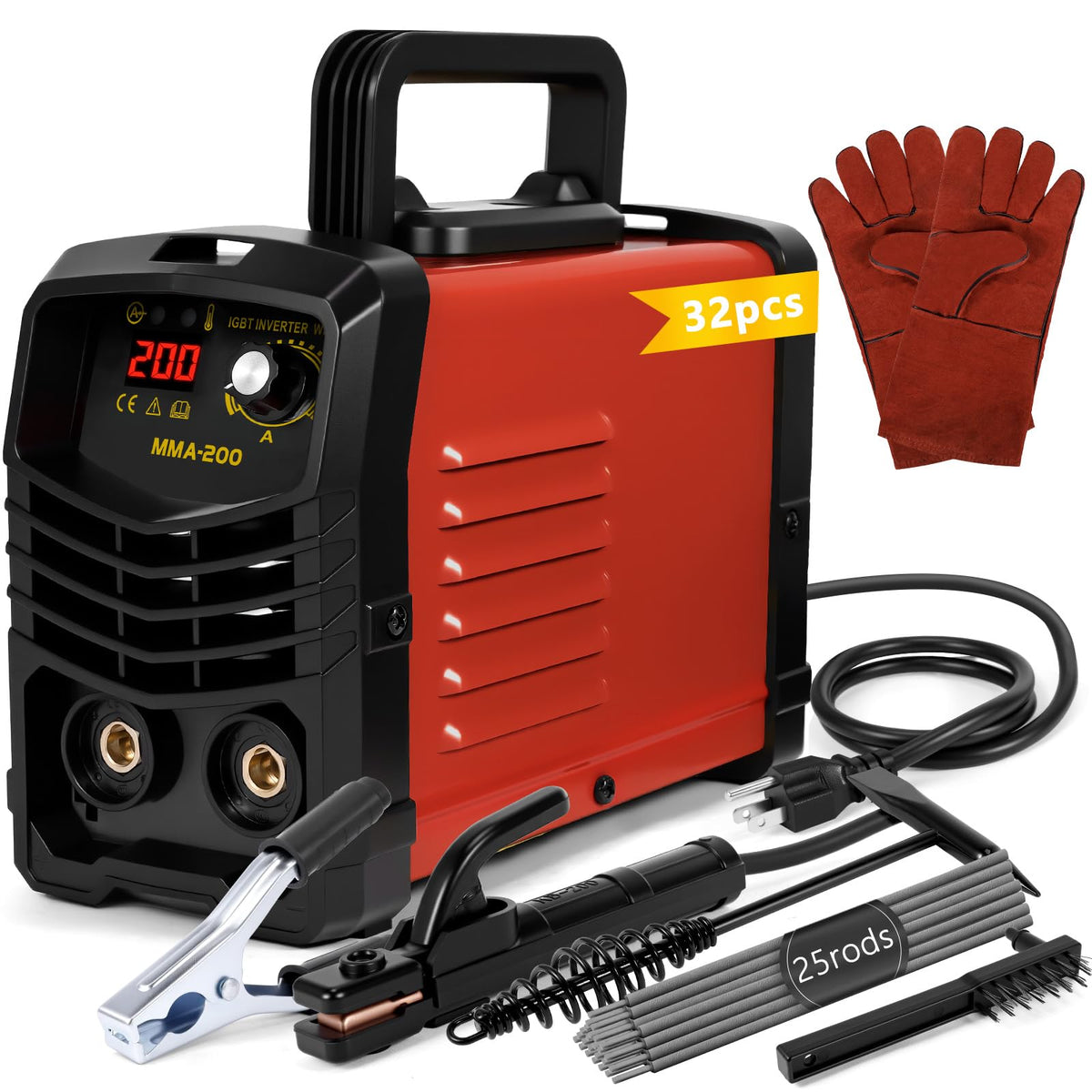Zeuboary 200A welding machine front view highlighting compact design for easy transport